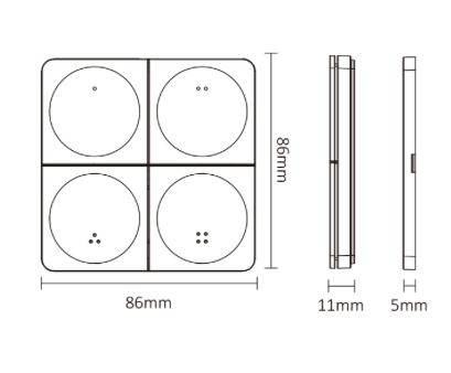 LED ovladač K4 Mi.Light MiBOXER pro jednobarevné LED pásky, 4-ZÓNOVÝ, bílý